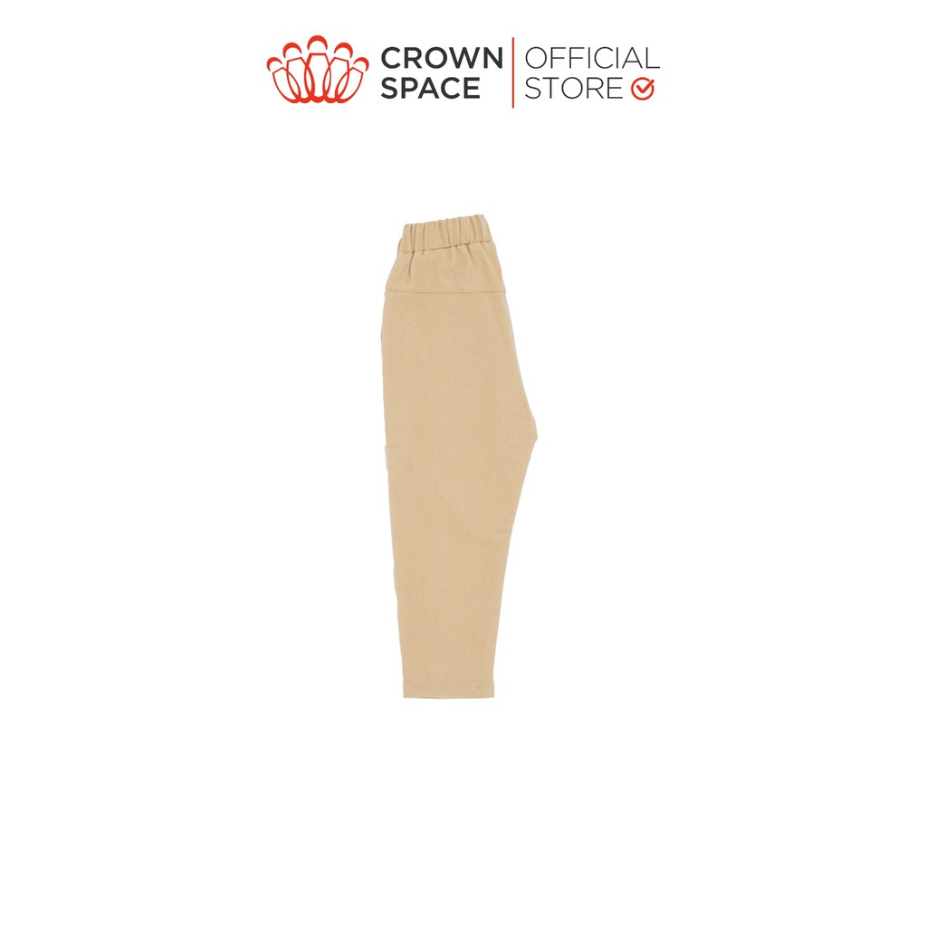 Quần Kaki Bé Trai Bé Gái Crown Space Cao Cấp CKBL2711402-Siêu Nhẹ Chống Nhăn Đen Tuyền Chuẩn Anh Quốc-Size 17kg đến 33kg