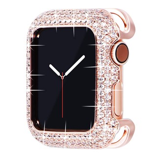 Ốp Lưng Kim Loại Đính Đá Lấp Lánh Cho Đồng Hồ Thông Minh Apple Watch 6 / 5 / 4 / 3 / 2 / 1 / Apple