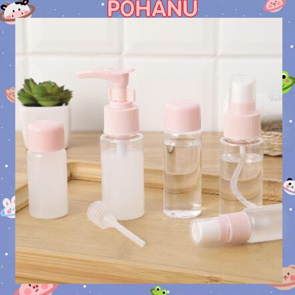 Bộ chiết mỹ phẩm Pohanu bộ mini Hàn quốc 7 món đa năng tiện lợi BC7