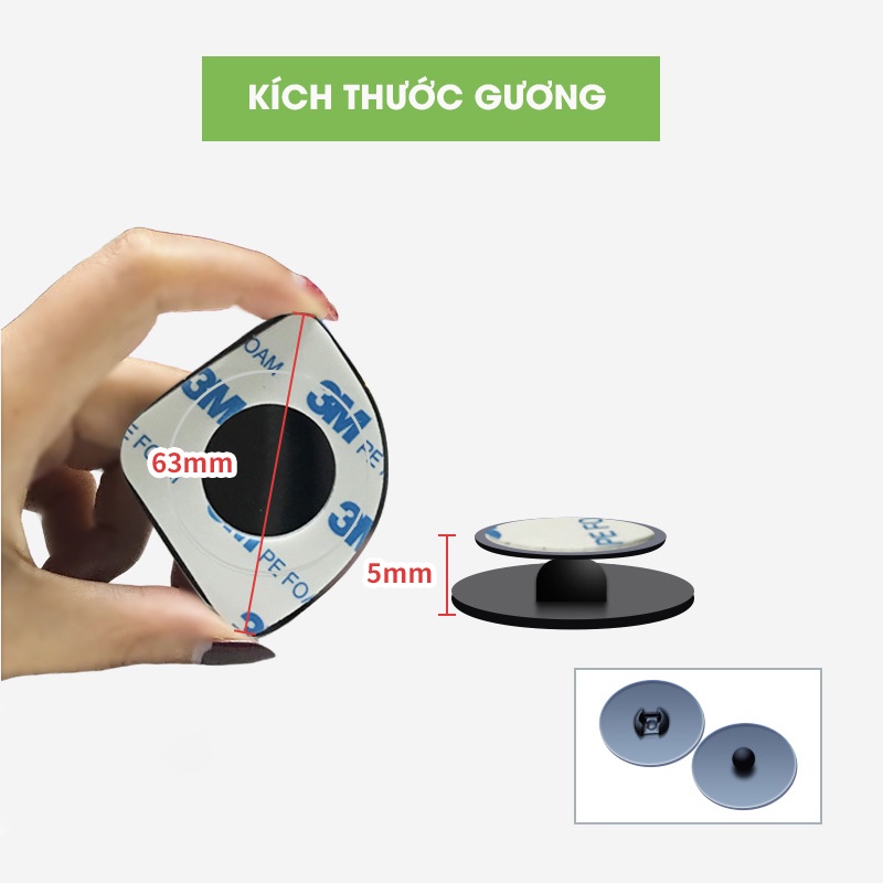 Gương cầu lồi ô tô cao cấp xoay 360 độ hình rẻ quạt gắn kính chiếu hậu không viền, xóa điểm mù, phụ kiện oto Tâm Luân