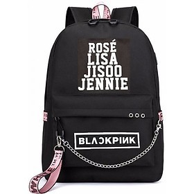 Balo Blackpink đi học , chơi chống gù lưng có tích hợp cổng sạc điện thoại
