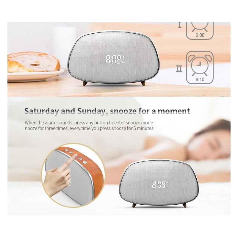 AMORUS Loa Bluetooth Es21 Vỏ Gỗ Phong Cách Retro Hỗ Trợ Đài Fm Và Phụ Kiện