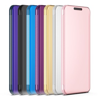 Bao da điện thoại mạ gương có chân đế cho Xiaomi Redmi Note 6 Pro