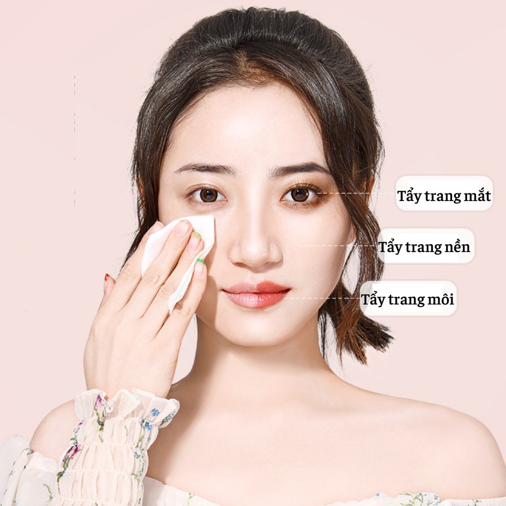 Khăn Ưót Tẩy Trang Makeup Chiết Xuất Thực Vật Không Gây Kích Ứng - Giấy Ướt Làm Sạch Lớp Trang Điểm MEIKING