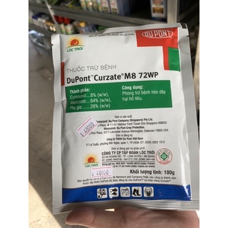 Dupont Curzate M8 100 gam Phòng trừ bệnh sương mai hại dưa hấu, chết héo dây tiêu,vàng lá hại lúa chín sớm