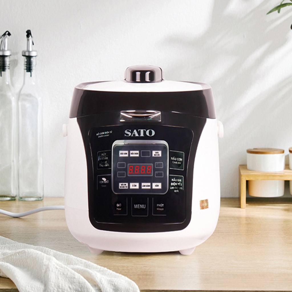 Nồi Cơm Điện Tử SATO 18DT021, Dung Tích 1.8L Bảo Hành 12 Tháng