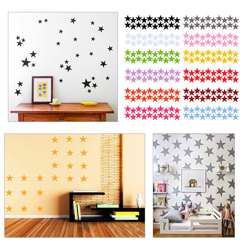 20 Sticker Dán Tường Họa Tiết Ngôi Sao Chống Thấm Nước Dùng Trang Trí Phòng