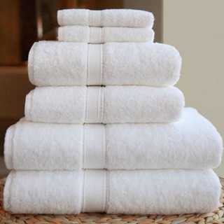 KHĂN TRẮNG KHÁCH SẠN DÀY [ CAO CẤP ] DỆT THÊU LOGO KHÁCH SẠN THEO YÊU CẦU, COTTON HÚT NƯỚC TỐT, MỀM MẠI