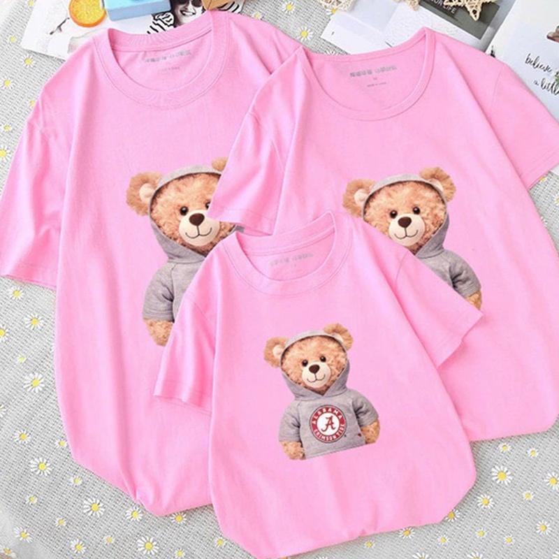 Áo Thun Gia Đình In Hình Gấu A Búp Bê Local Brand DLX Áo Gia Đình Đẹp Chất Thun 35% Cotton Cao Cấp