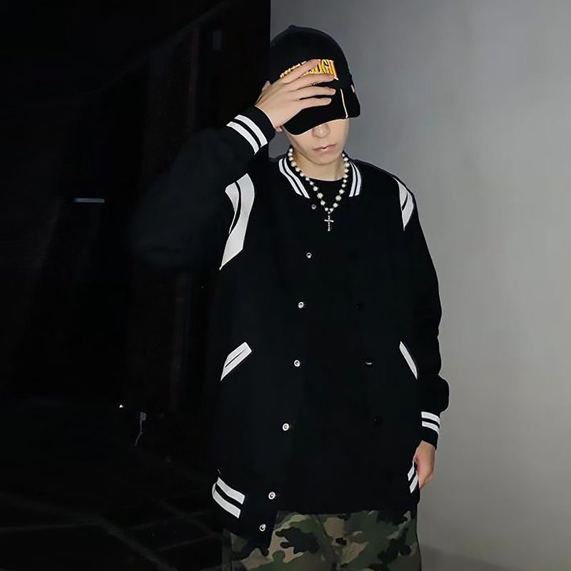 Áo varcity áo nam nữ (ảnh thật) , khoác bomber vải dạ tay da sần cao cấp Miuzi DT128