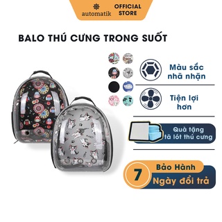 Balo mèo phi hành gia trong suốt, túi vận chuyển chó mèo thú cưng + tặng lã lót cho pet - automatik