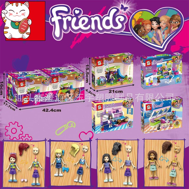 Phòng Ngủ Của Các Bạn Gái Friends Đồ Chơi Ghép Hình Lắp Ghép Thông Minh Lego SY MOC DIY