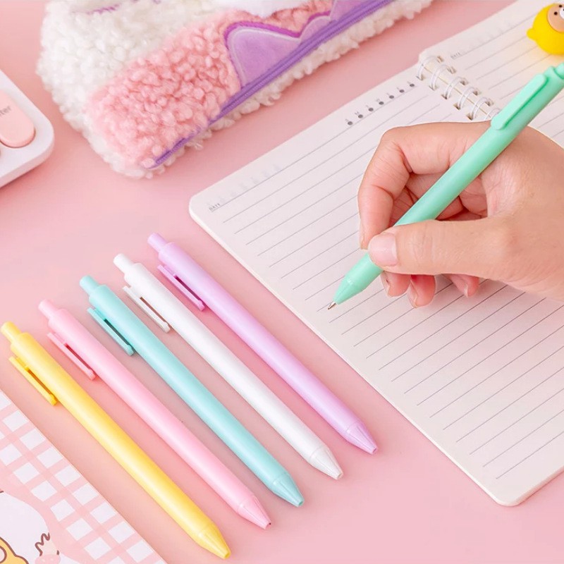 Bút bi gel mực đen ngòi 0.5mm màu pastel
