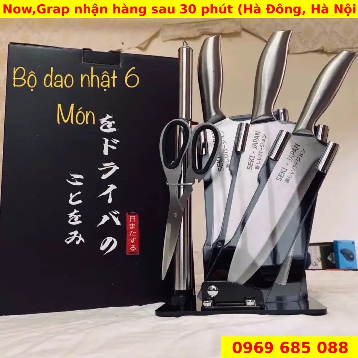 Bộ dao Nhật Bản🥑 INOX 6 MÓN 🥑cao cấp Nhật Bản có đế đựng dao