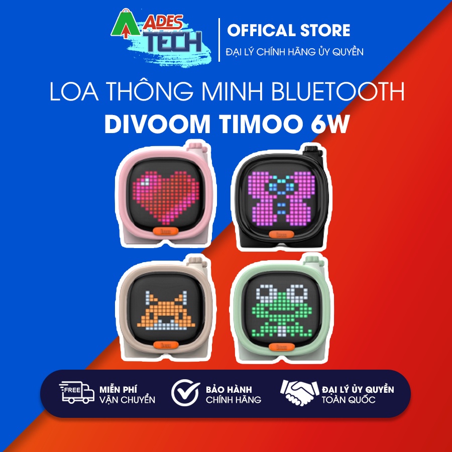 Loa thông minh Bluetooth Divoom TIMOO 6W - Bảo Hành Chính Hãng - Có Màn Hình Pixel, Loa Thông Minh