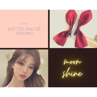Kẹp tóc nơ hai bên/ Cài tóc nơ hai bên mái bằng vải ( MoonShine -Ảnh thật)
