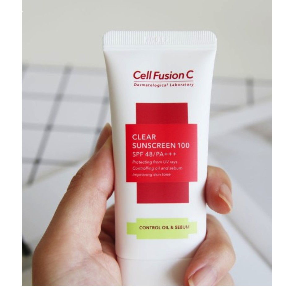 Kem Chống Nắng Kiểm Soát Dầu & Nhờn Cell Fusion C Clear Sunscreen 100 SPF 48/PA+++