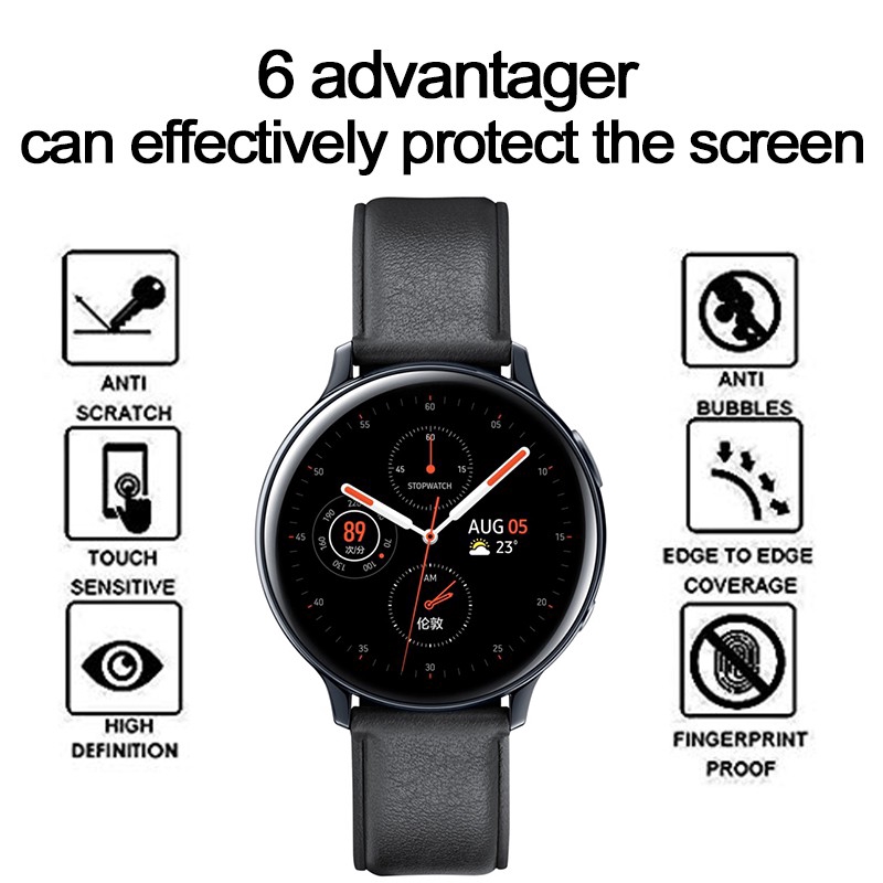 Set 2 Kính Cường Lực Bảo Vệ Màn Hình Đồng Hồ Samsung Galaxy Watch Active 2 44mm 40mm