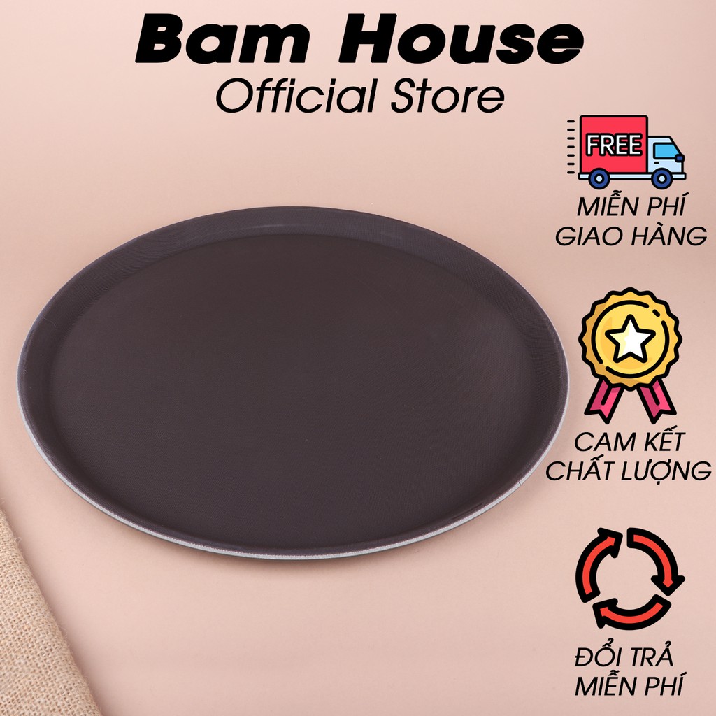 Khay phục vụ tròn chống trượt Bam House nhiều size chất liệu nhựa PP cao cấp KV01 – Gia dụng bếp