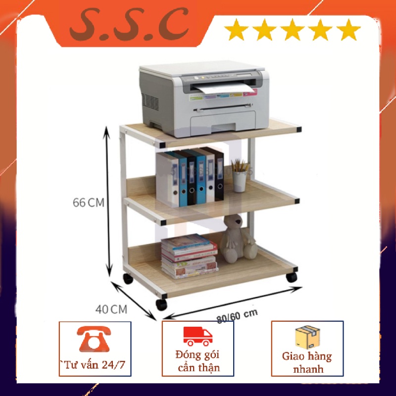 Kệ Sách Di Động Thông Minh, Kệ Để Máy In Tiện Lợi