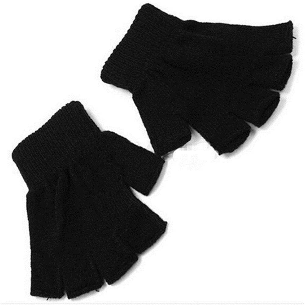 OSIER1 1 Đôi Găng Tay Dệt Kim Co Giãn Giữ Ấm Hở Ngón Thời Trang Cho Nam Nữ