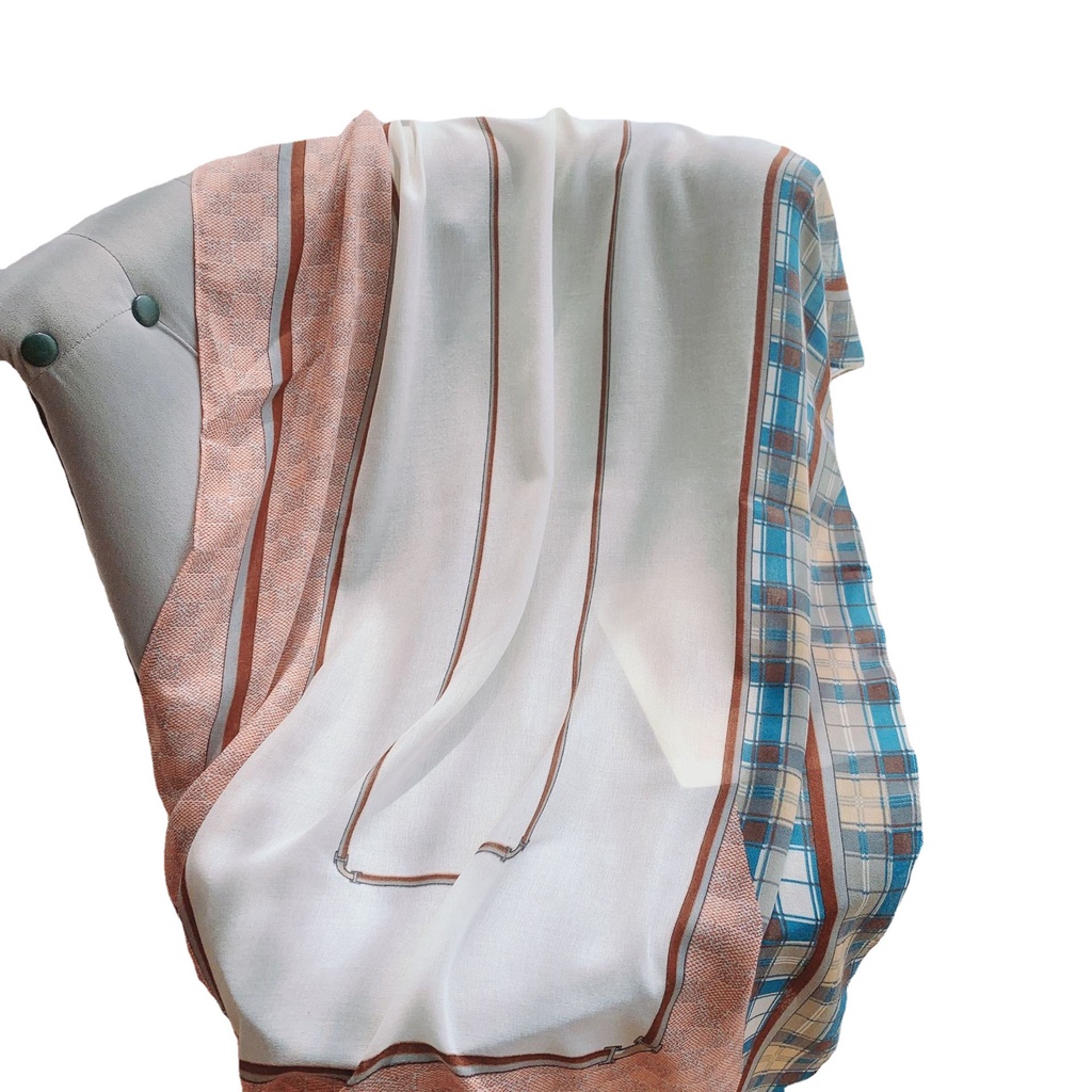 Khăn Choàng Cổ Dài Chất Liệu cotton Lanh Kẻ Sọc Màu Sắc Ấm Áp Thời Trang Thu Đông Cho Nữ