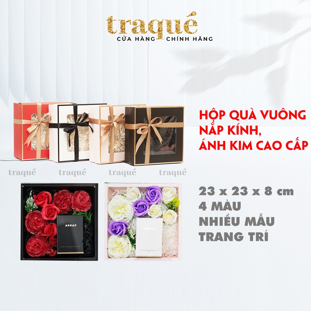 Hộp quà tặng sinh nhật bạn trai, bạn gái + giấy lót rơm & ruy băng gói