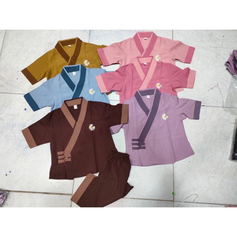 Thời trang trẻ em, bé gái - Đồ lam đi chùa  - Set lam Phật tử  - Huỳnh Gia