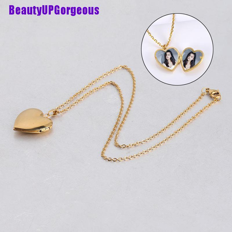 Vòng cổ Mặt Khóa Trái Tim Mở Được Dùng Làm Khung Hình Cho Nam Và Nữ