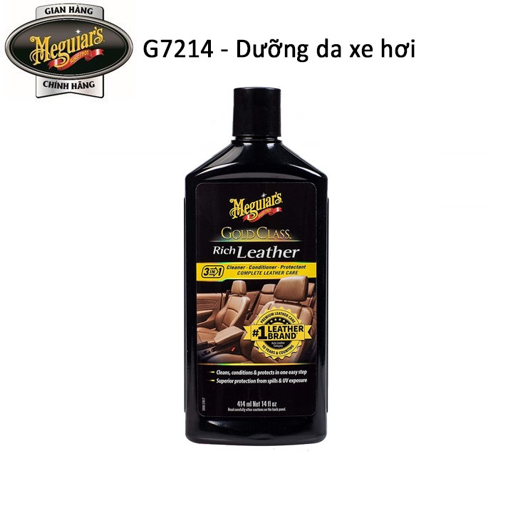 Meguiar's Kem làm sạch và dưỡng da dòng Gold Class - Rich Leather Lotion - G7214, 14 oz, 414 ml