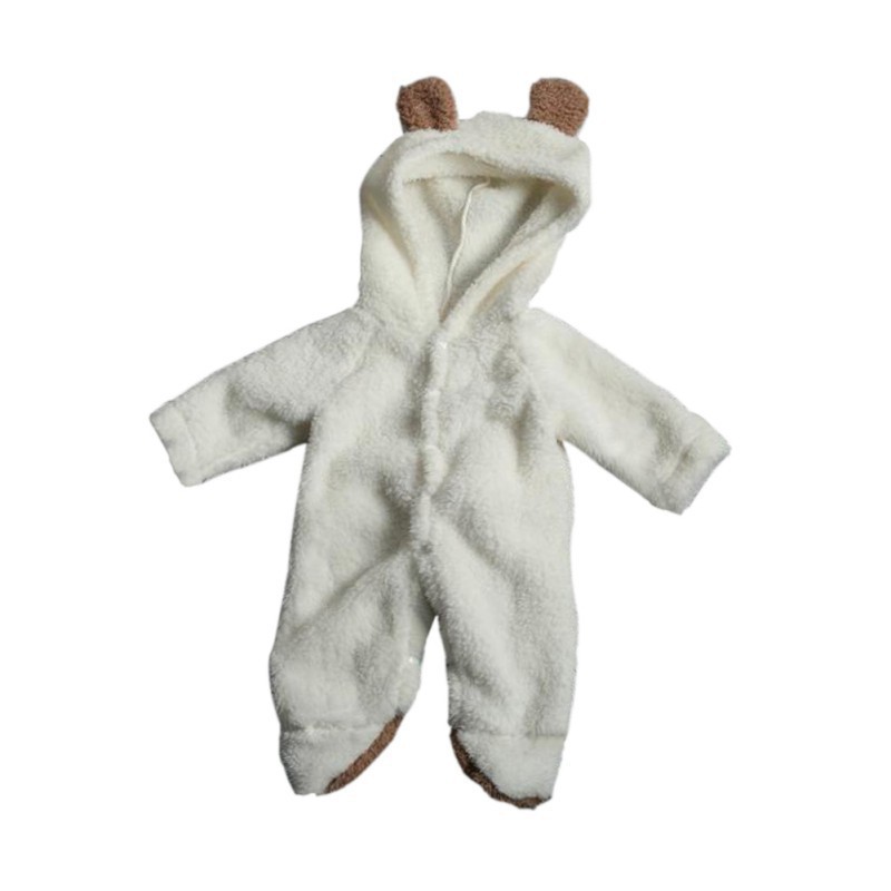 Áo liền quần chất liệu cotton có nón phối tay dài thiết kế hình động vật đáng yêu cho bé