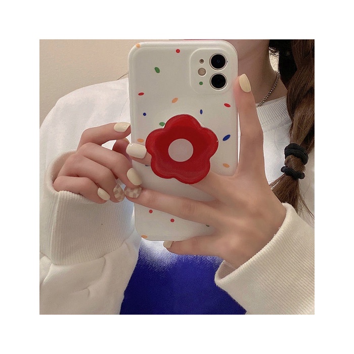 Giá Đỡ Điện Thoại Bằng Acrylic Hình Bông Hoa Đỏ Xinh Xắn