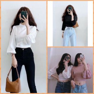 Áo croptop phi lụa cột nơ lưng