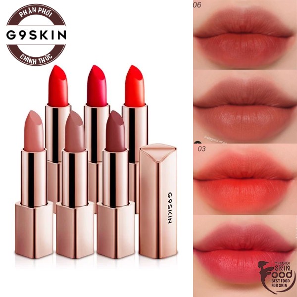 Son thỏi vỏ vàng cao cấp, chất siêu mịn mượt Hàn Quốc G9Skin First V-Fit Lipstick 3.5g