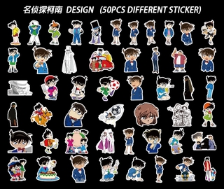 Set 50 sticker trang trí hình thám tử Conan