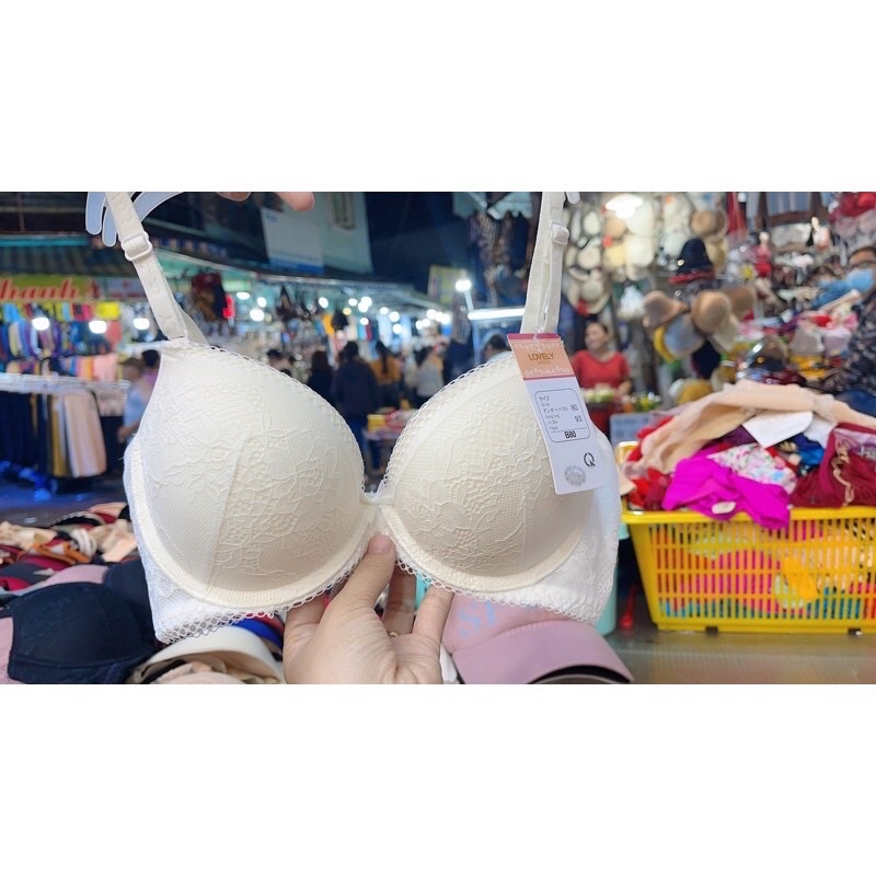 Áo lót nữ, Áo ngực Lovely ren mút vừa 2,5cm cúp ngang nâng ngực nhẹ L532