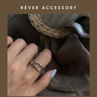 Nhẫn phối hai màu vintage Hàn Quốc