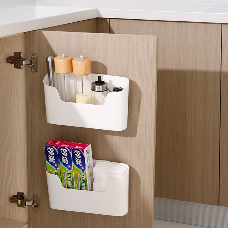 Hộp Đựng Đồ Dùng Bằng Nhựa Gắn Tường Tiện Dụng Cho Nhà Bếp / Nhà Tắm