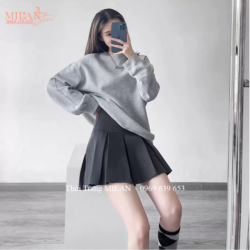 Chân váy xếp ly bản to dáng chân váy ngắn dập ly cạp cao khóa sườn kiểu chân váy tennis xếp li có quần trong đi biển học