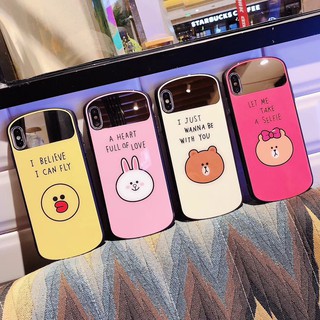 Ốp Điện Thoại Mặt Gương Hình Thỏ Và Gấu Đáng Yêu Cho Iphone 11 Pro Max Xr 8