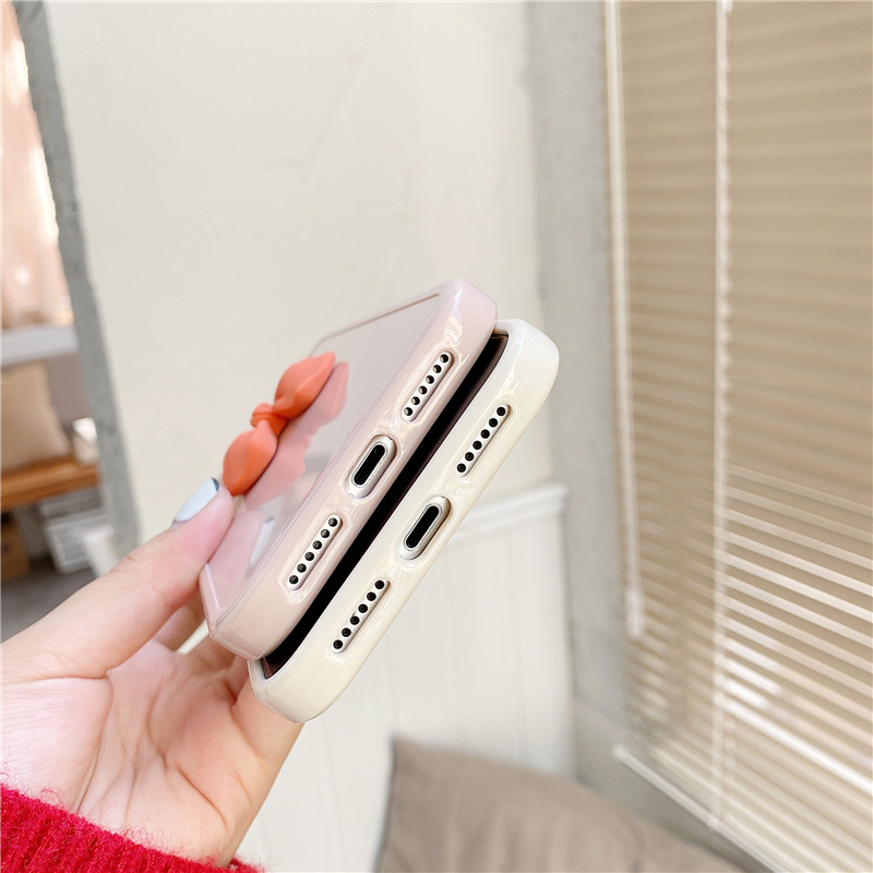 Ốp điện thoại silicone gắn hình nơ dễ thương cho Iphone 12 11 Pro Max 12 Mini Se 2020 Xs Max Xr X Xs 7 8 + | BigBuy360 - bigbuy360.vn