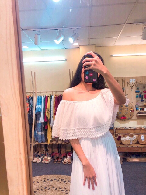 (Flashsale) VÁY TRẮNG ĐI TIỆC TRỄ VAI phối ren đẹp ĐẦM BOHO XOÈ CÔNG CHÚA STYLE THỔ CẨM du lịch sống ảo (hình vải thật) | BigBuy360 - bigbuy360.vn