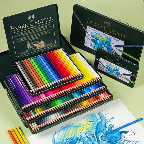 [120 Màu] Chì Màu Nước Faber-Castell Hạng Hoạ Sĩ Cao Cấp A.Dürer Hộp Thiếc