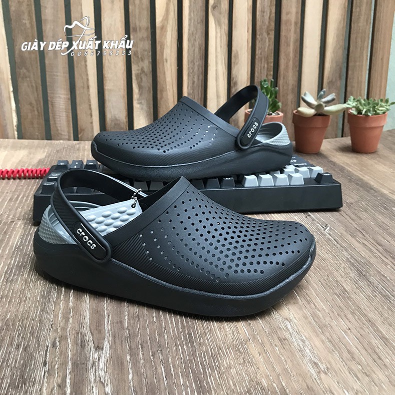 Dép Sục Cross Literide Nam Nữ Màu Đen Hàng chuẩn Full Tag, Full Hộp Hãng