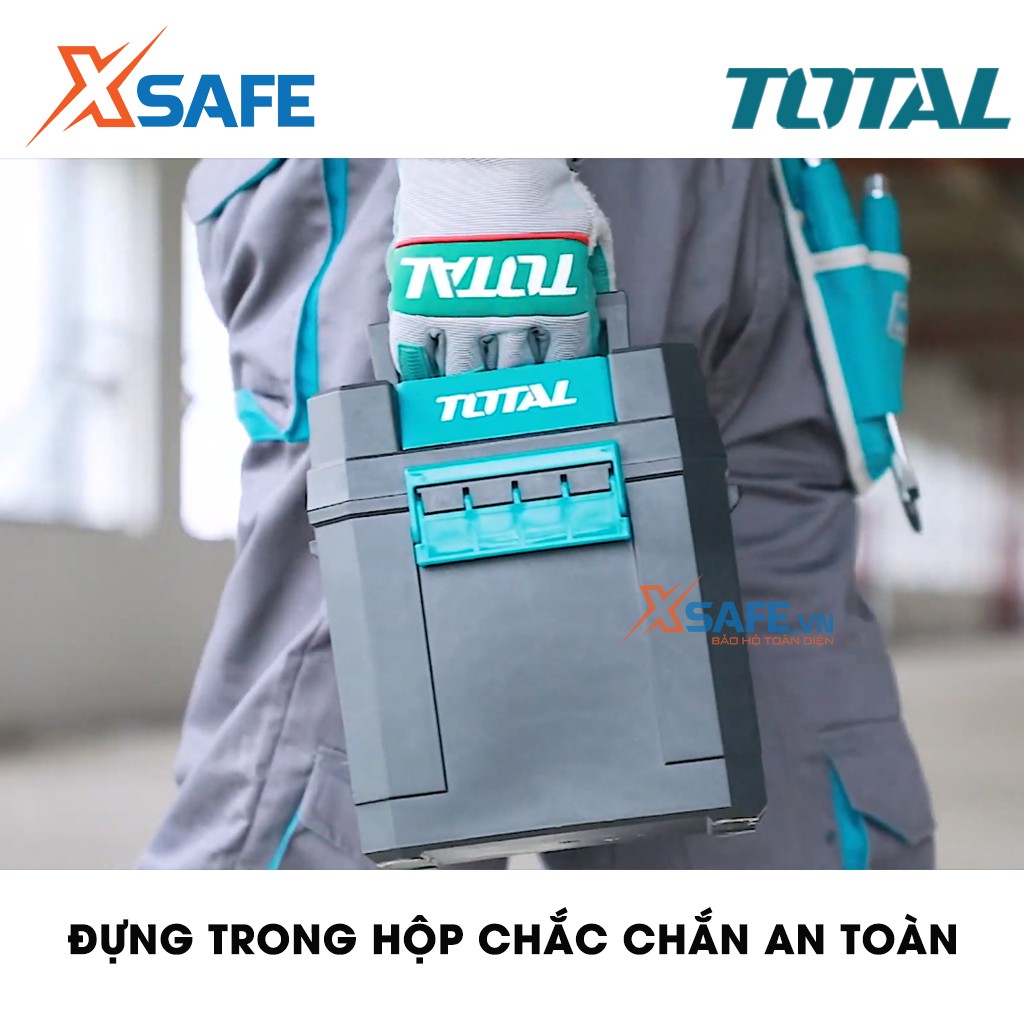 Máy đo mức cân bằng tia lade (tia xanh) TOTAL TLL305205 Phạm vi làm việc 0 ~ 20 m, thước ke góc 1 tia ngang, 4 tia dọc