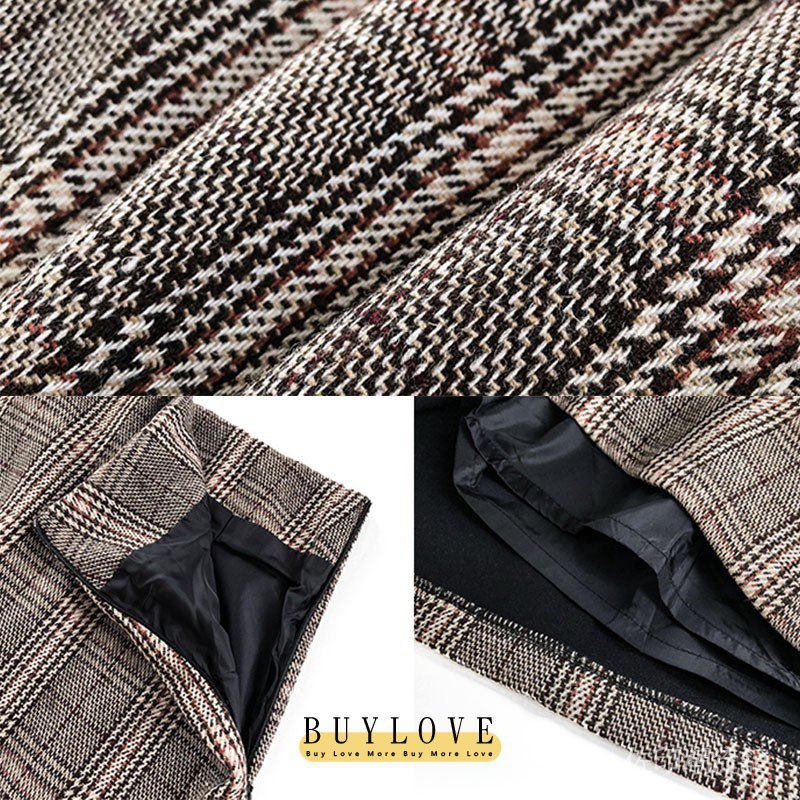 Chân Váy Len Dáng Chữ A Họa Tiết Houndstooth Phong Cách Hàn Quốc | BigBuy360 - bigbuy360.vn