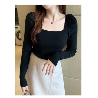 Áo cổ vuông tay bồng