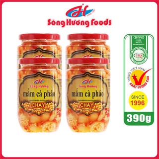 4 Hũ Mắm Cà Pháo Chay Sông Hương Foods Hũ 390g - Ăn kèm cơm , bún , phở , mì tôm , ăn vặt , thịt nướng