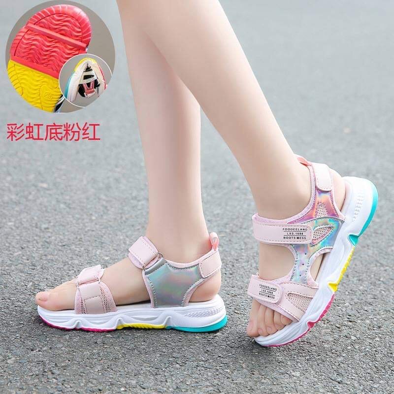 [Rẻ nhất shopee]Dép sandal bé gái êm chân đi học , đi chơi xinh xắn 4 - 14 tuổi, phong cách Hàn Qu