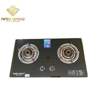 Bếp gas âm MAGIC STAR MG 02, Bếp gas âm đôi, Bếp gas âm bát đồng,Kiềng gang chống trượt, siêu bền.